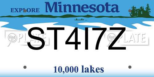 ST4I7Z Minnesota License Plate