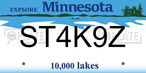 ST4K9Z Minnesota License Plate