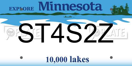ST4S2Z Minnesota License Plate