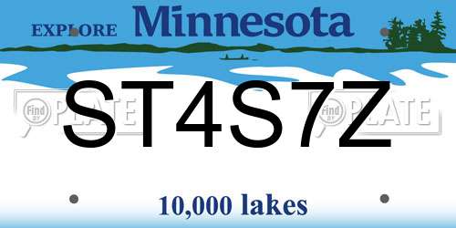 ST4S7Z Minnesota License Plate