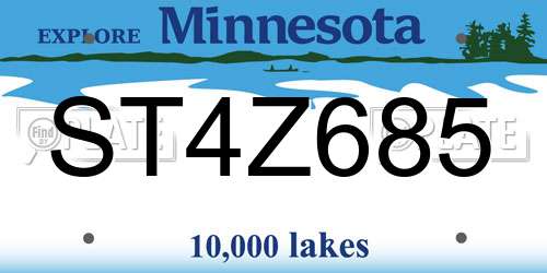 ST4Z685 Minnesota License Plate