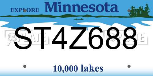 ST4Z688 Minnesota License Plate