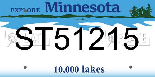 ST51215 Minnesota License Plate