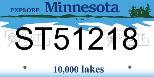 ST51218 Minnesota License Plate