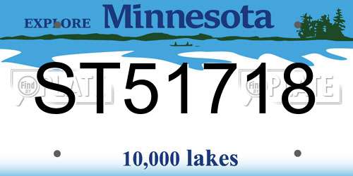 ST51718 Minnesota License Plate