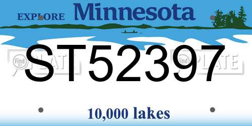 ST52397 Minnesota License Plate