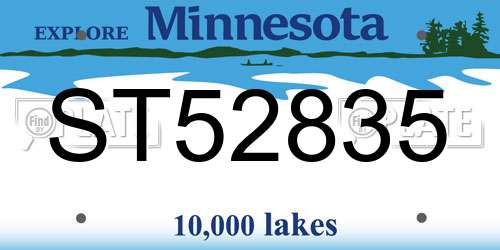 ST52835 Minnesota License Plate