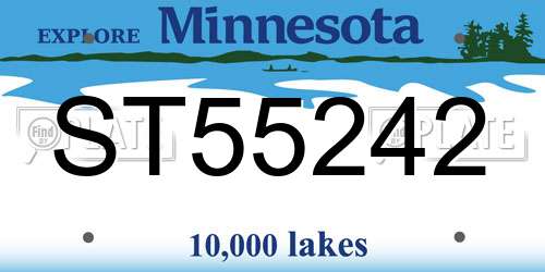 ST55242 Minnesota License Plate