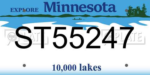 ST55247 Minnesota License Plate