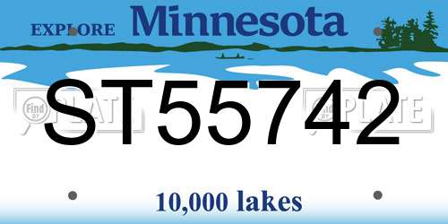ST55742 Minnesota License Plate