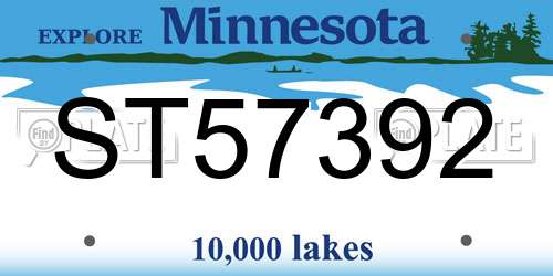 ST57392 Minnesota License Plate