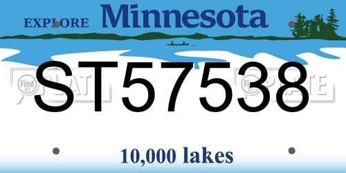 ST57538 Minnesota License Plate