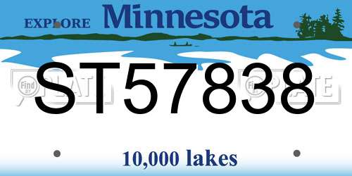 ST57838 Minnesota License Plate