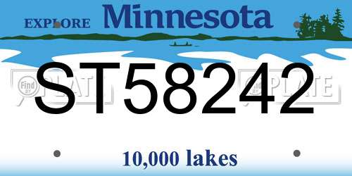 ST58242 Minnesota License Plate