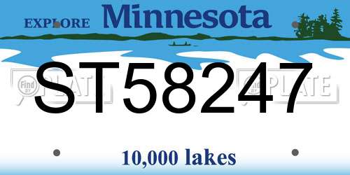 ST58247 Minnesota License Plate