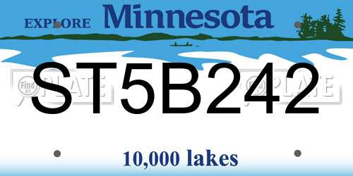 ST5B242 Minnesota License Plate