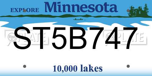 ST5B747 Minnesota License Plate