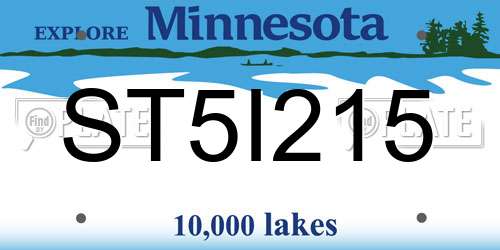 ST5I215 Minnesota License Plate