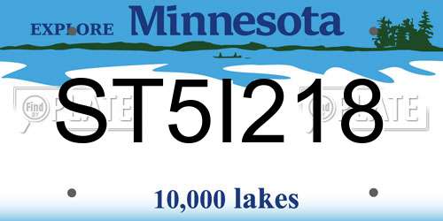 ST5I218 Minnesota License Plate