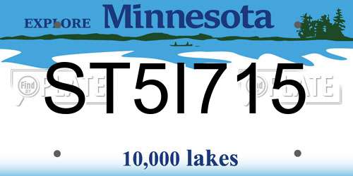 ST5I715 Minnesota License Plate