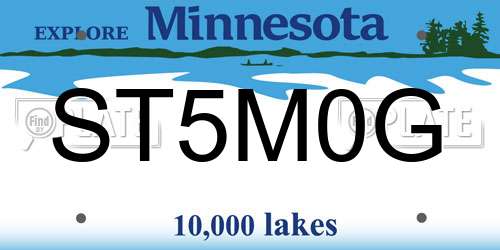 ST5M0G Minnesota License Plate