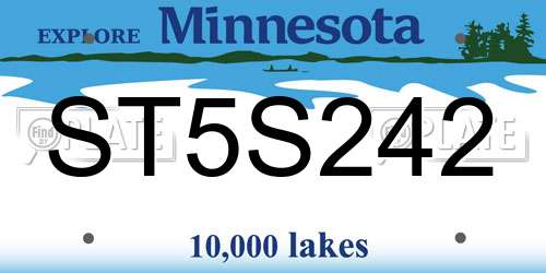 ST5S242 Minnesota License Plate