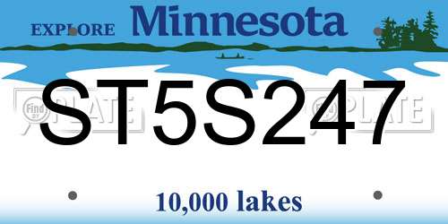 ST5S247 Minnesota License Plate