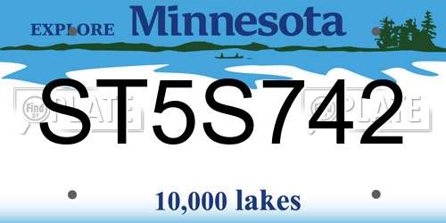 ST5S742 Minnesota License Plate