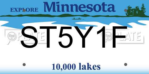 ST5Y1F Minnesota License Plate