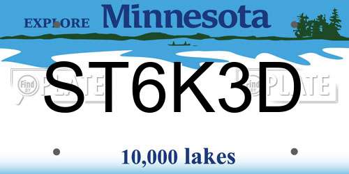 ST6K3D Minnesota License Plate