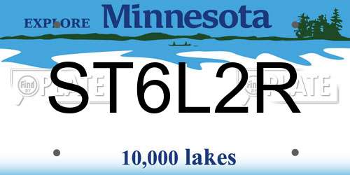 ST6L2R Minnesota License Plate