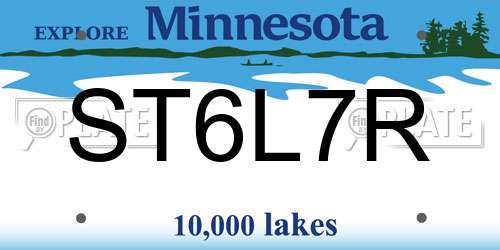 ST6L7R Minnesota License Plate