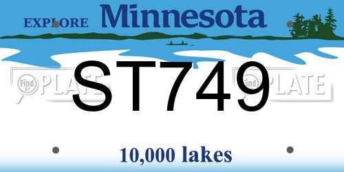 ST749 Minnesota License Plate