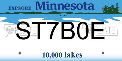 ST7B0E Minnesota License Plate