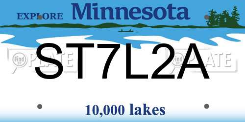 ST7L2A Minnesota License Plate