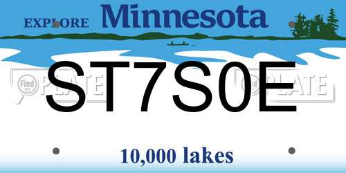 ST7S0E Minnesota License Plate
