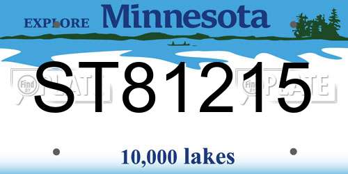 ST81215 Minnesota License Plate