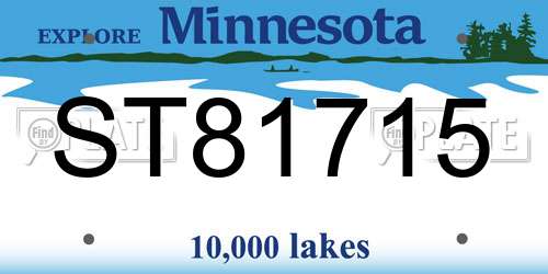 ST81715 Minnesota License Plate