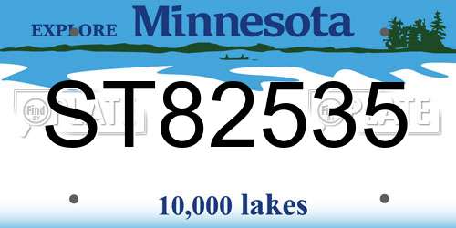 ST82535 Minnesota License Plate