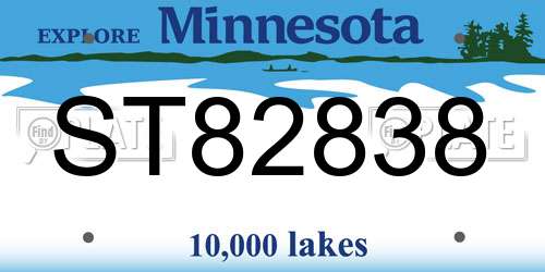 ST82838 Minnesota License Plate