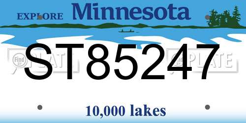 ST85247 Minnesota License Plate