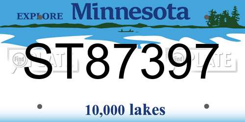 ST87397 Minnesota License Plate
