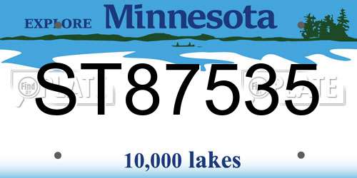 ST87535 Minnesota License Plate