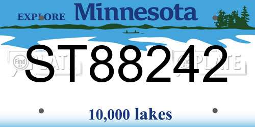 ST88242 Minnesota License Plate