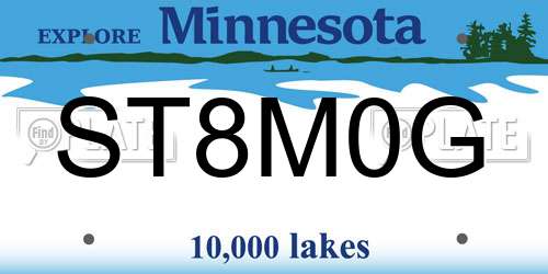 ST8M0G Minnesota License Plate