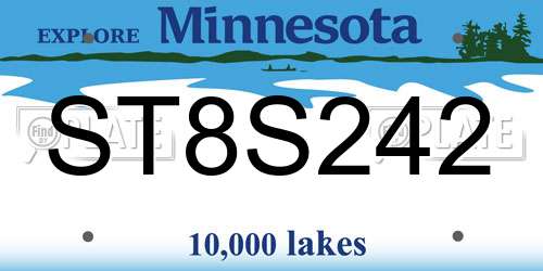 ST8S242 Minnesota License Plate