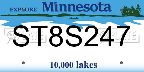 ST8S247 Minnesota License Plate