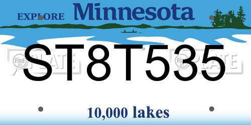 ST8T535 Minnesota License Plate
