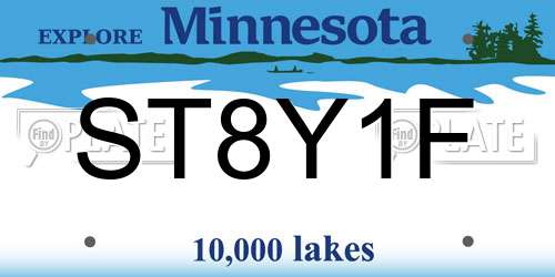ST8Y1F Minnesota License Plate
