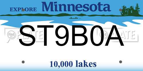 ST9B0A Minnesota License Plate
